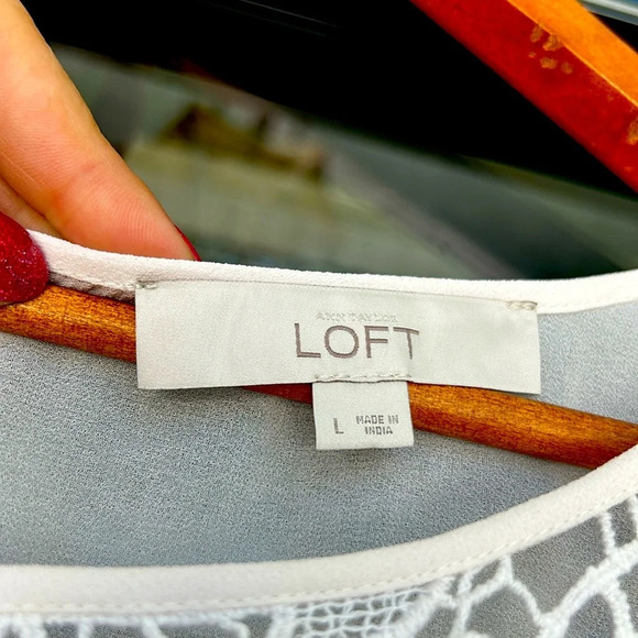 LOFT sheer white blouse - Picture 4 of 6